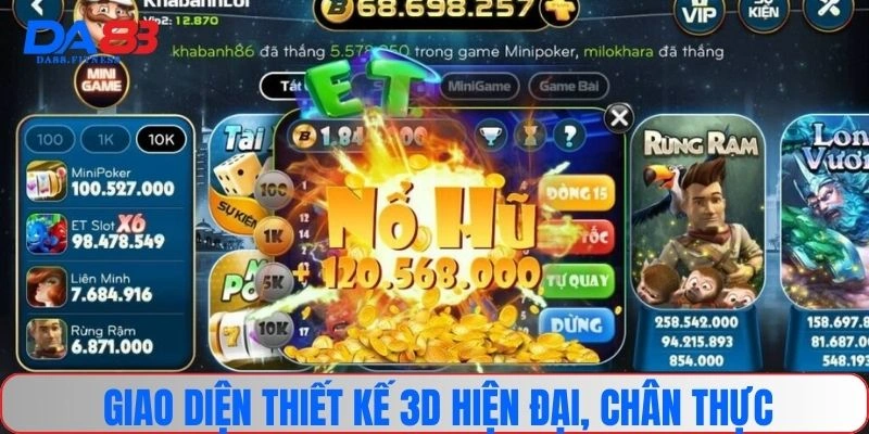 Giao diện thiết kế 3D hiện đại, chân thực